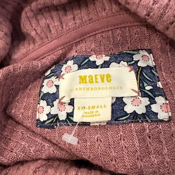 Maeve  Anththropologie pink ruffled sweater shirt top cowl neck XS NWOT - Picture 4 of 4